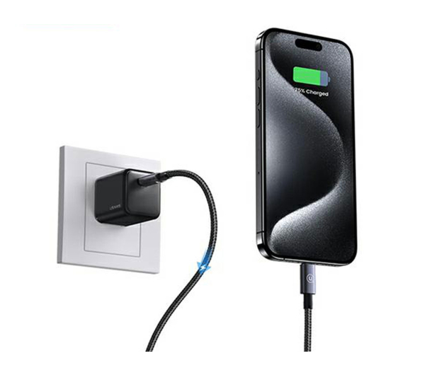 USAMS  Kabel USB-C na Lightning 30W 0,25mFast Charging stalowy - 1569014 - zdjęcie 2